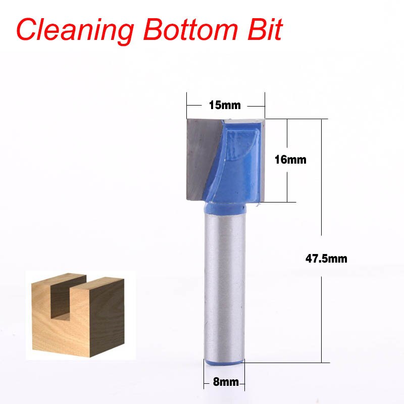 1pcs 8mm Shank Cleaning Bottom Engraving Bit Solid Carbide Router Bits Woodworking Tools CNC Milling Cutter Endmill for Wood: 8x15