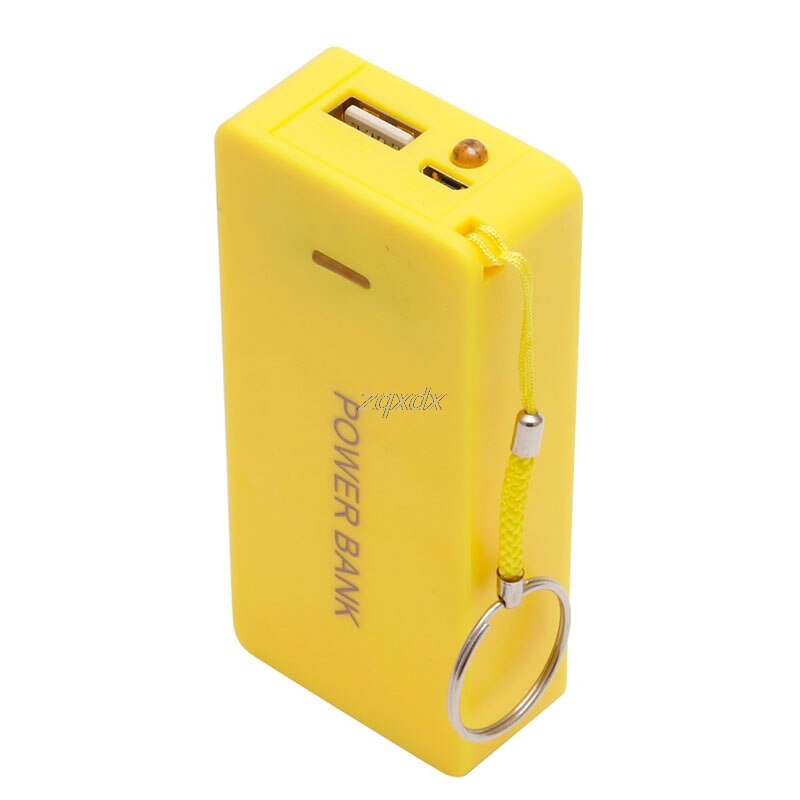 5v 1a 2 x 18650 akku-powerbank-gehäuse mit led-diy-box-ladegerät für handys: Gelb