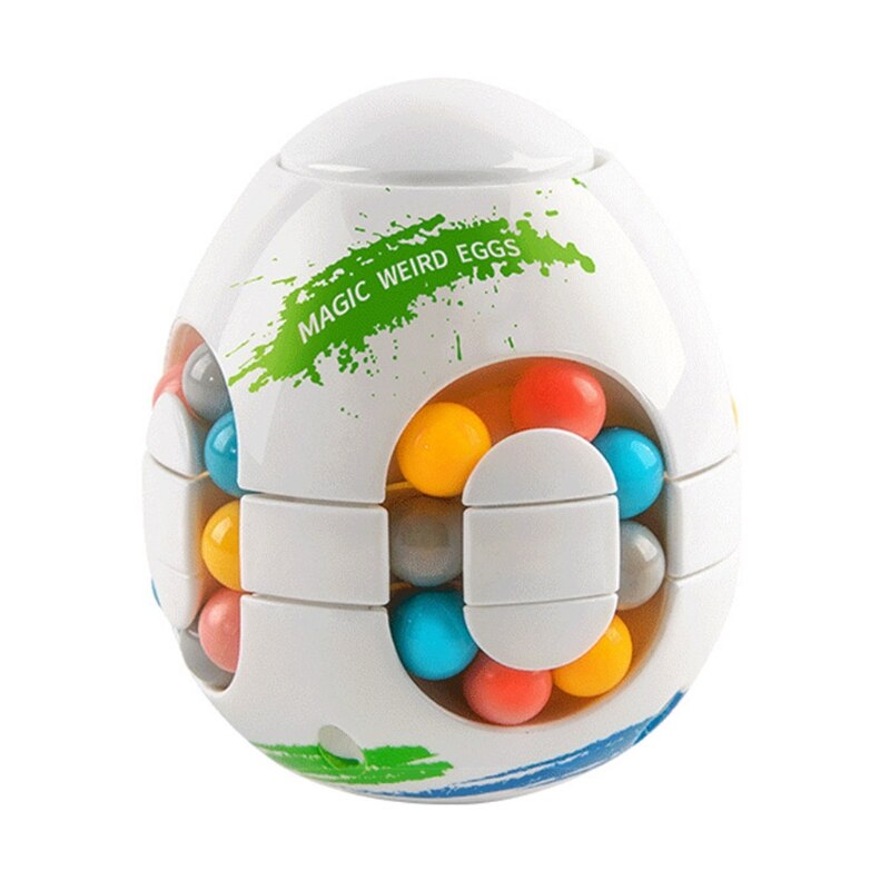 B2EB Colorful Bead Puzzle Cube Gyro Activity Center Teaching Tangram Interactive Toy: White