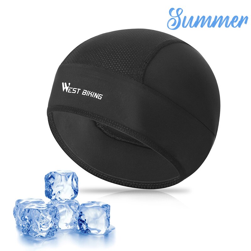 WEST BIKING Bicycle Caps Women Men Summer Ice Silk Helmet Liner MTB Bike Hats Outdoor Sports Sun Protection Hiking Cycling Caps: 221 Basic Black