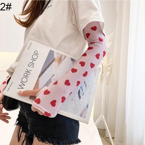 2pcs Summer Arm Sleeves for Women Printed Arm Compression Sleeves Armwarmer Outdoor Sun Block Fingerless Gloves Arm Sleeves: 2