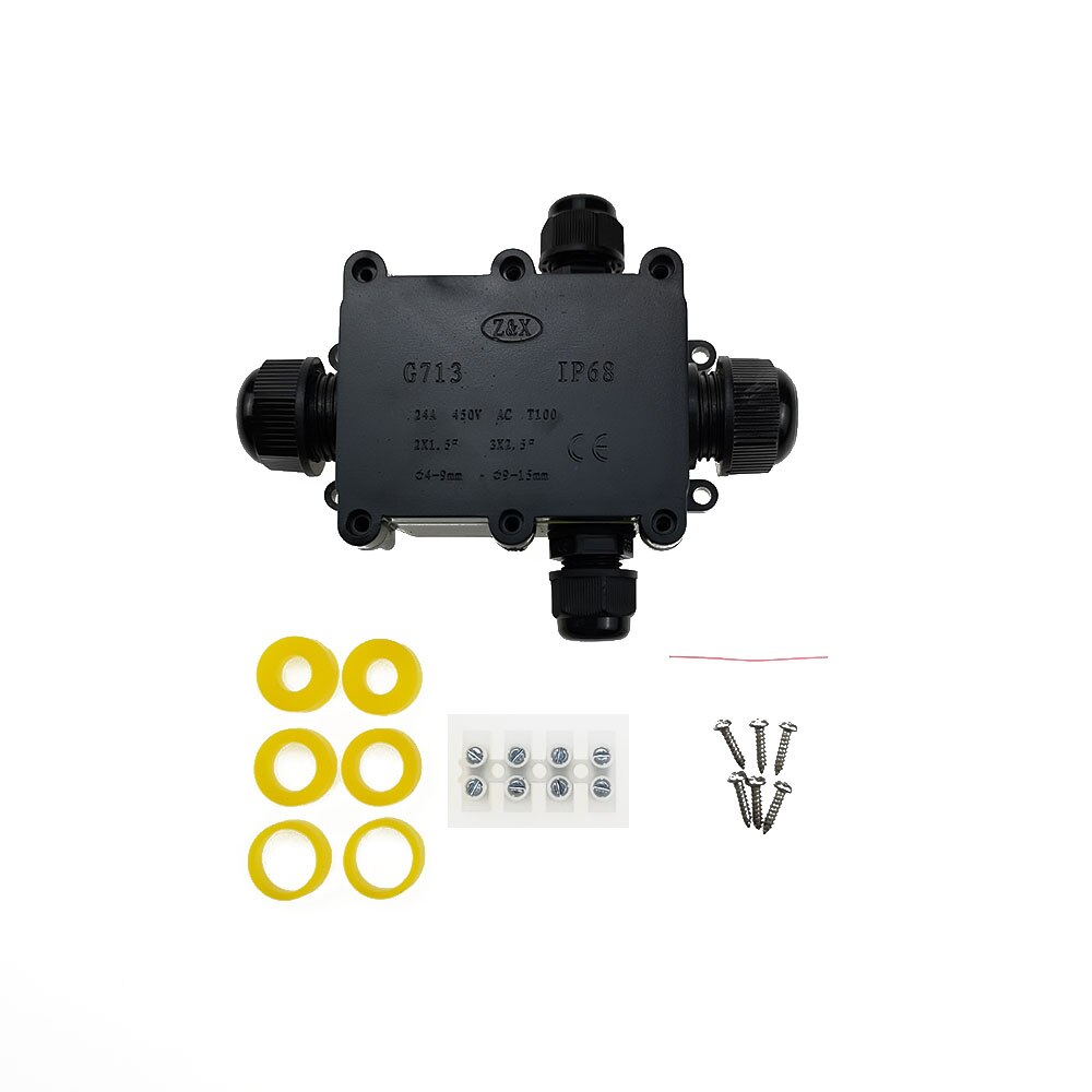 Junction Box IP68 Waterproof UV Sunproof Outdoor Multiple ways Plastic Electrical Junction Box Case Cable Wire Connector Protect