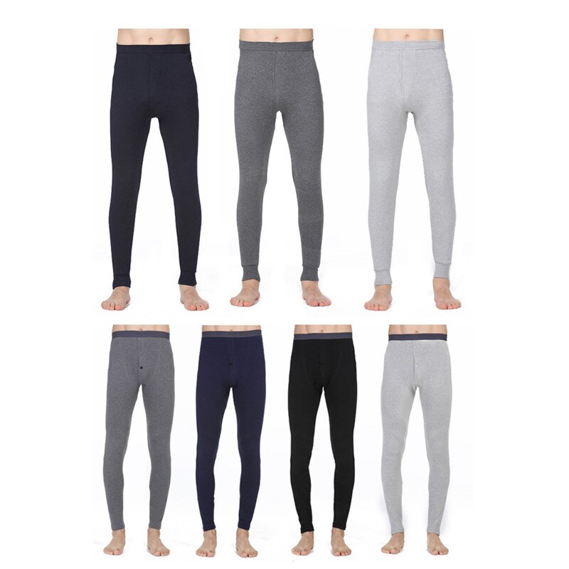 3 uds Invierno hombres largo calzoncillos de algodón ropa interior térmica hombre cálido largo calzoncillos Pantalones de
