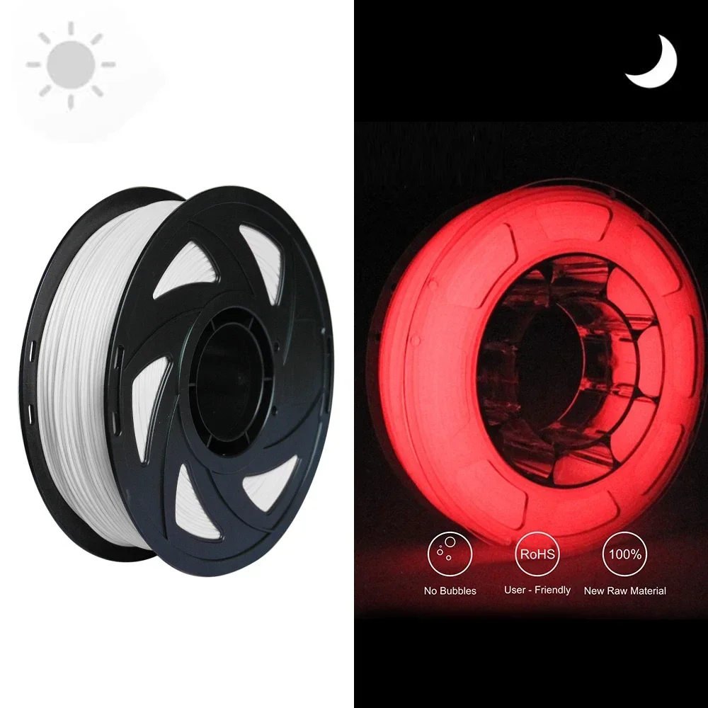 TPU luminoso que brilha no escuro 1,75 mm material de sublimação de filamento de impressora 3D para brilho de impressão 3D