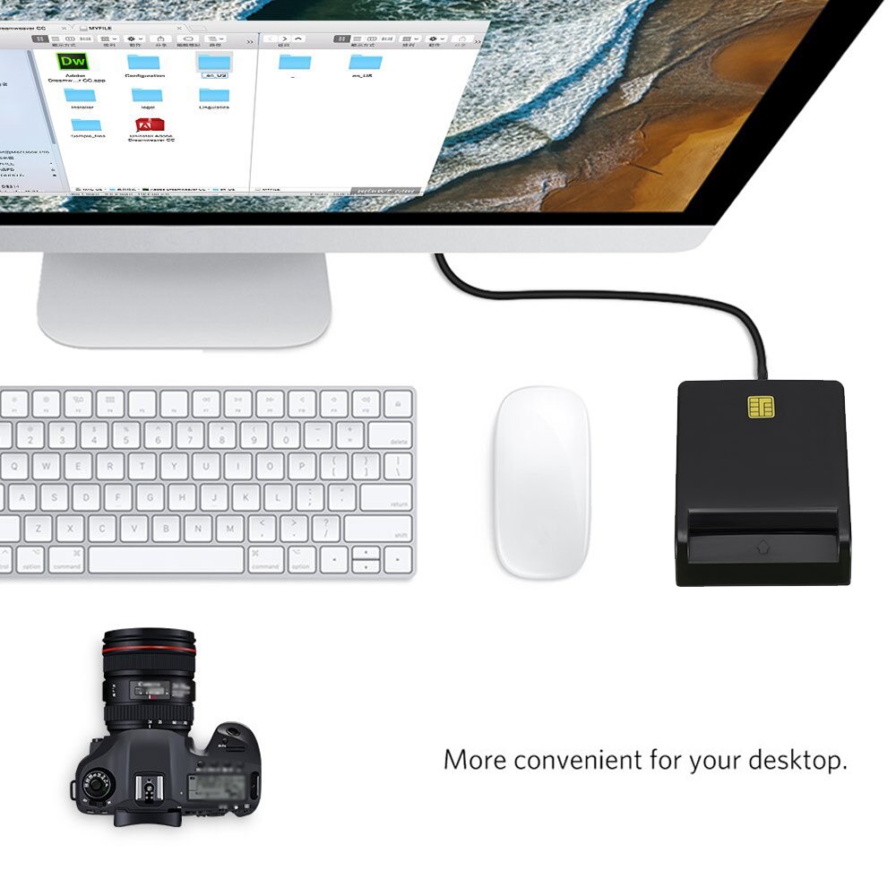 USB 2.0 Smart Card Reader CAC ID Bank Card Sim Card Clone Connector Card Reader Adapter PC Computer Laptop Accessories