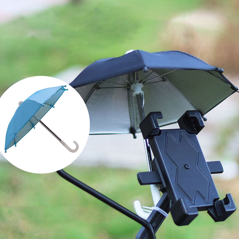 1 pièces support de téléphone pour moto Mini parasol parapluie accessoires de décoration de vélo accessoires de moto mobiles en Polyester