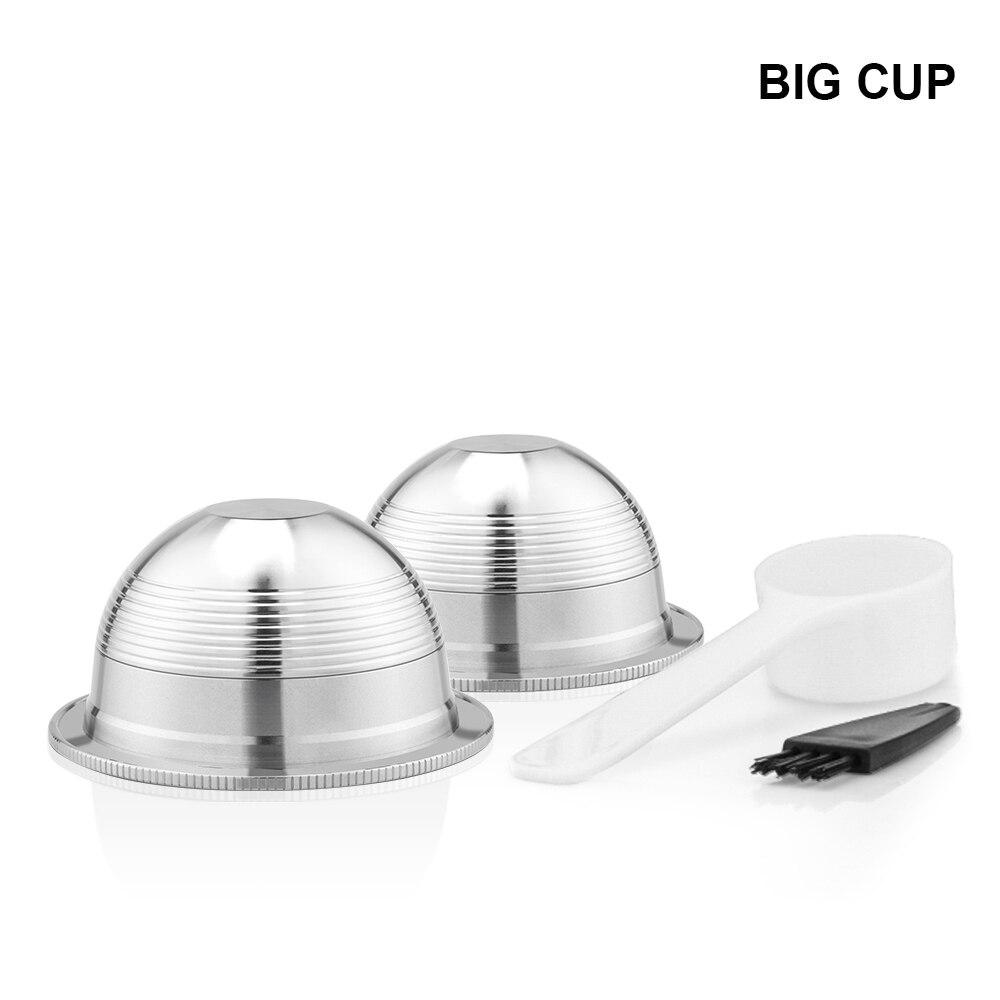 ICafilasSVIP Stianless Steel Reusable Vertuoline Capsule For Nespresso Vertuo Coffee Filter Espresso For Vertuo Plus: 2 Big