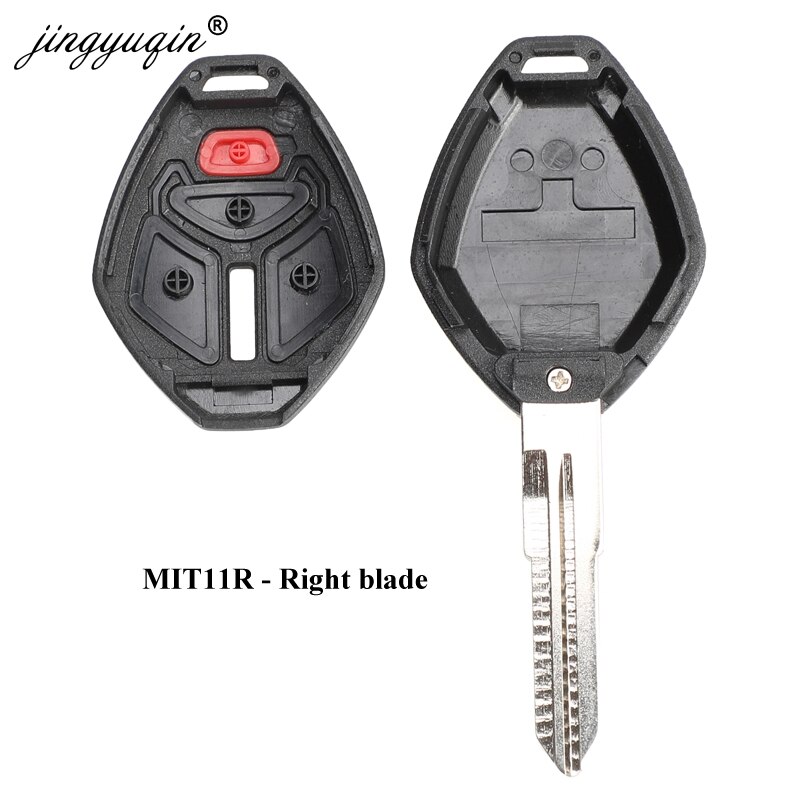 jingyuqin Remote Key Shell Case Fob For Mitsubishi Lancer Outlander Endeavor Galant MIT11R Blade 3 /4 Buttons Car Key Style