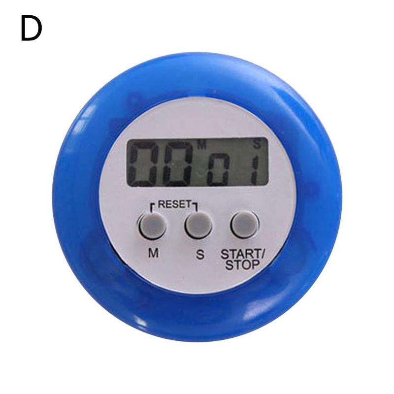 Five Kinds Of Color Circular LCD Digital Kitchen Countdown Timer Cooking Counter Reverse Timer Alarm Clock Magnetic: Blue