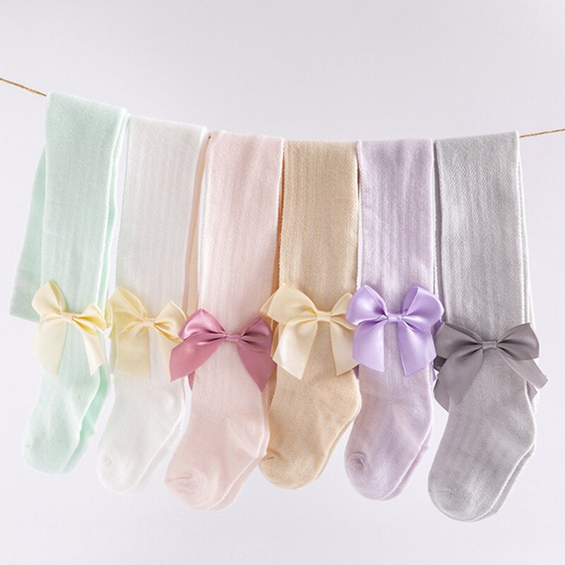 Zomer Mesh Baby Meisjes Panty Met Boog Ademend Zachte Katoenen Baby Panty Baby Peuter Meisjes Lange Sokken Kinderen Panty 1-2Y