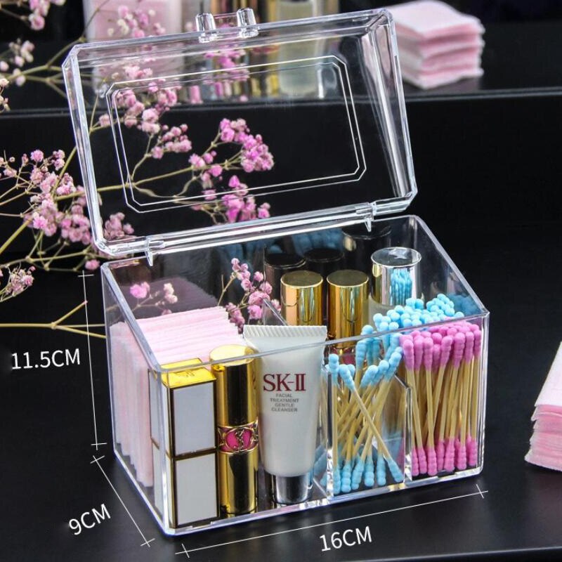 Transparent Lipstick Storage Box With Lid Acrylic Cosmetic Makeup Holder Organizer Multifunctional Display Case: ST12