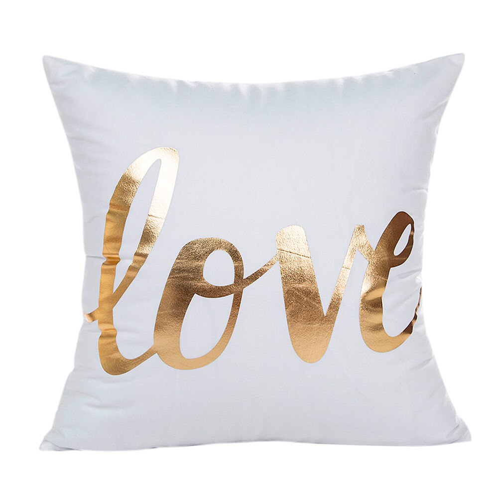 Goud Foliedruk Zachte Kussensloop Sofa Taille Gooi Kussenhoes Home Decor Kussensloop Auto Bed Decor Kussensloop: F
