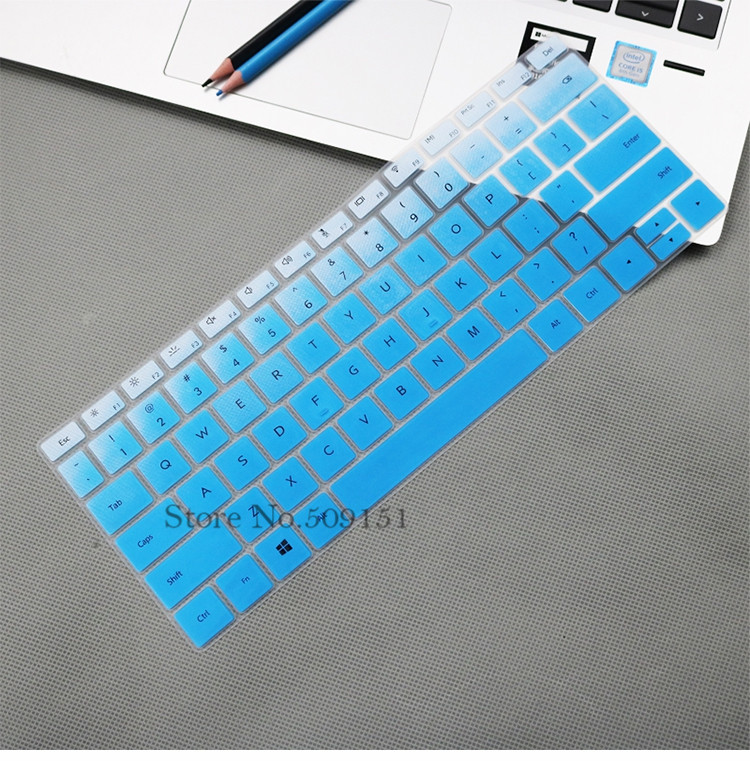 For Huawei MateBook D 14 inch (AMD) Notebook D14 14.0&#39;&#39; Silicone Laptop Keyboard Cover Skin Protector Dustproof Guard: Gradual blue