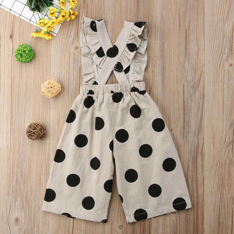 0-5T enfant en bas âge filles garçons enfants salopette jarretelle pantalon enfant décontracté coton bébé bavoir pantalon à pois combinaison