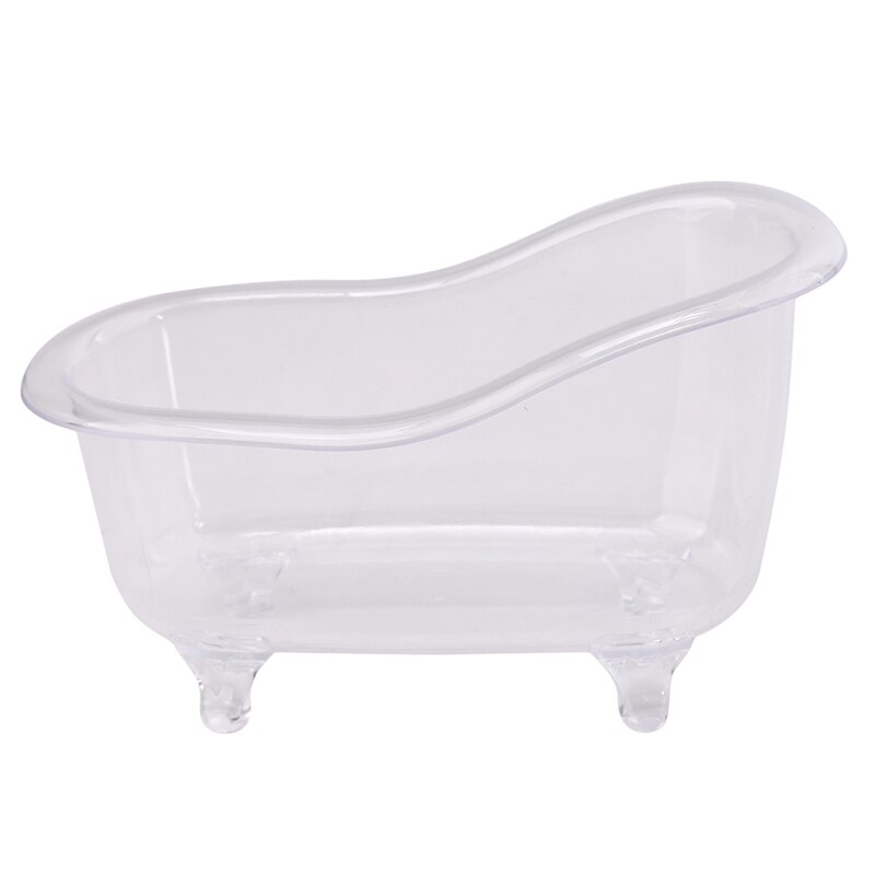 Bathtub Cosmetic Storage Box Plastic Mini Bathtub Jewelry Storage Box Desktop Sundries Storage Box Mini Flower Pot: Transparent