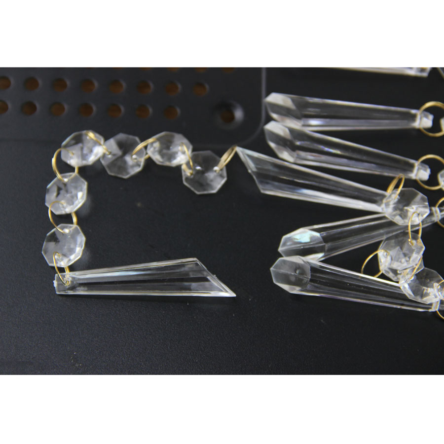 10 pièces clair acrylique cristal perle guirlande lustre suspendus décoration de mariage, pendentifs en cristal pour lustres