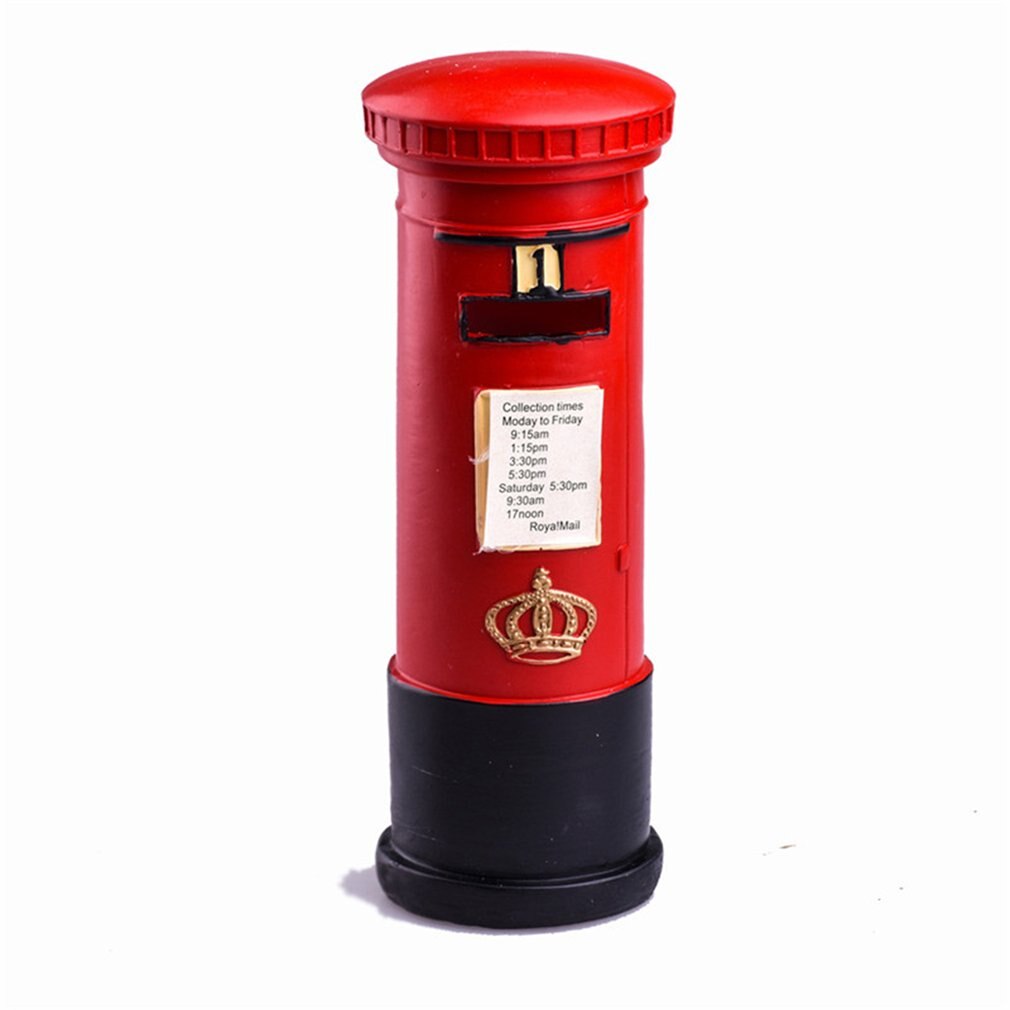 Postbox Piggy Bank Home Ornament Resin Crafts Home Living Room TV Cabinet Decoration Accessories