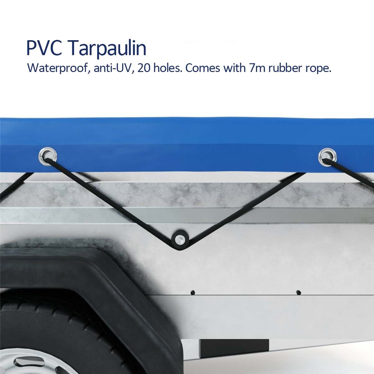 Foldable Trailer Cover Outdoor Travel Camper Waterproof Windproof Dustproof Protective Cover Tarp Canopy with Rope Anti-UV