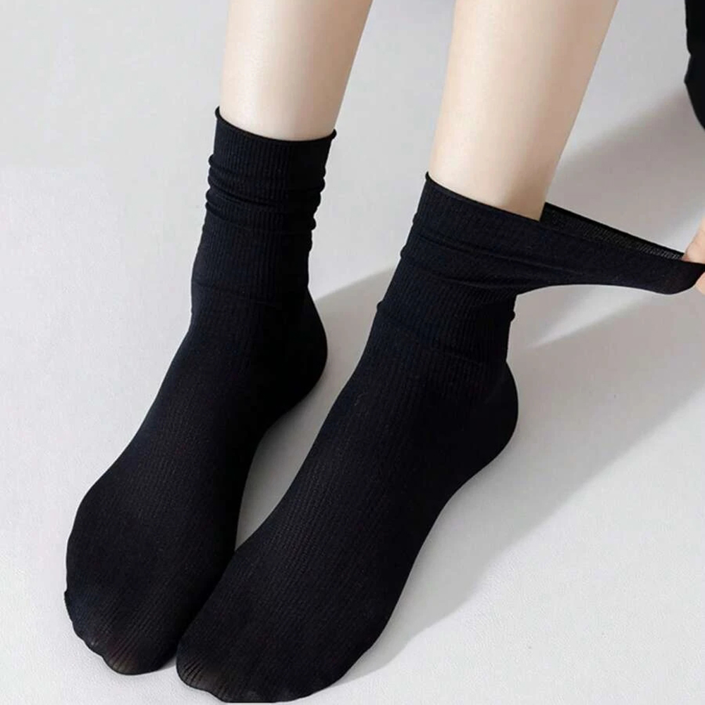 10 pares de calcetines de longitud media para mujer, calcetines informales transpirables, suaves, cómodos, ligeros, versátiles, a la , en blanco y negro, colores sólidos