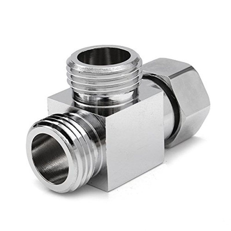 1/2" Brass Chrome 3 Way Diverter Hose Fitting Tee T Shape Adapter Connector for Angle Valve Hose Bath Shower Arm Toilet Bide