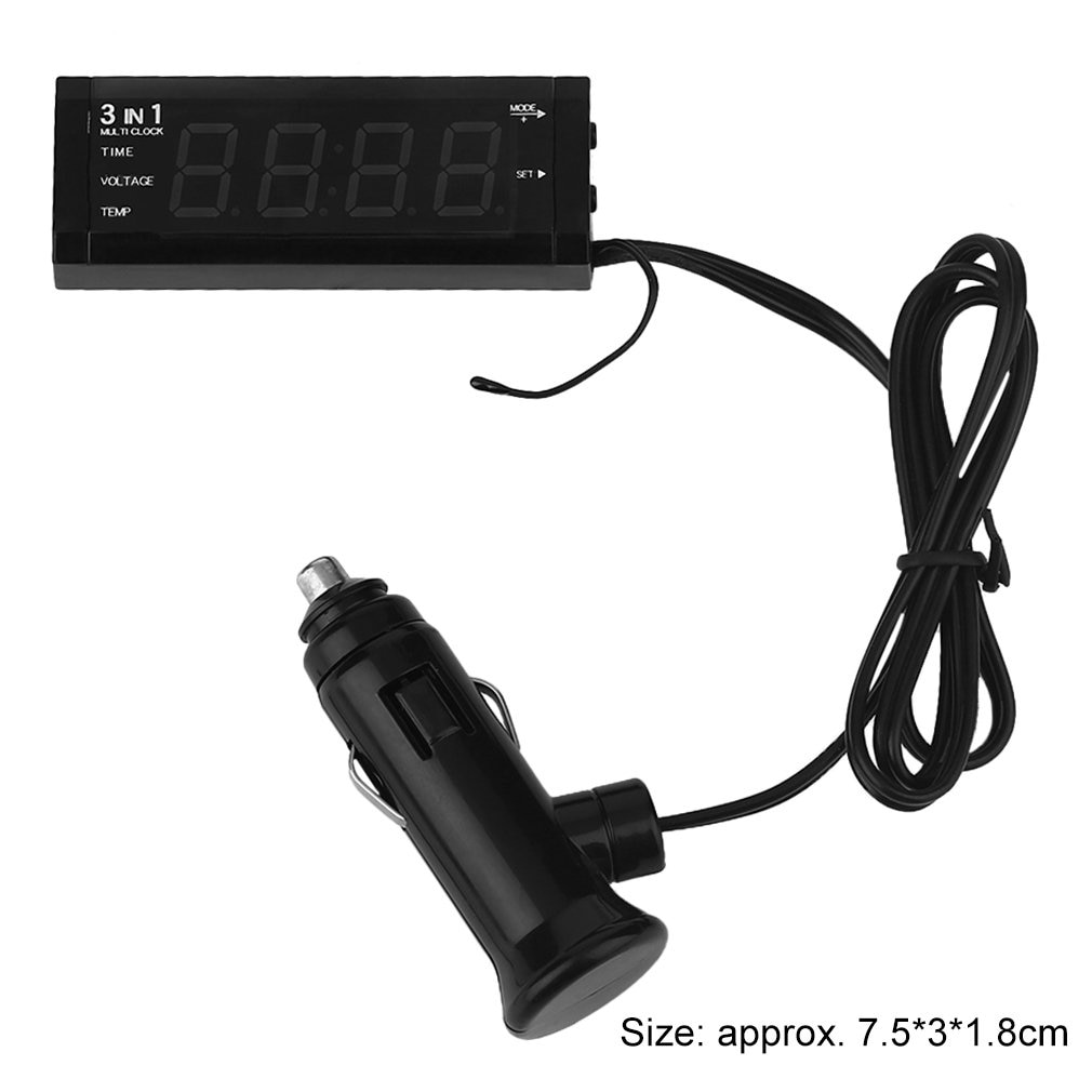 Auto Thermometer Riloer Auto Uhr, DC 12-24V Digitales Thermometer
