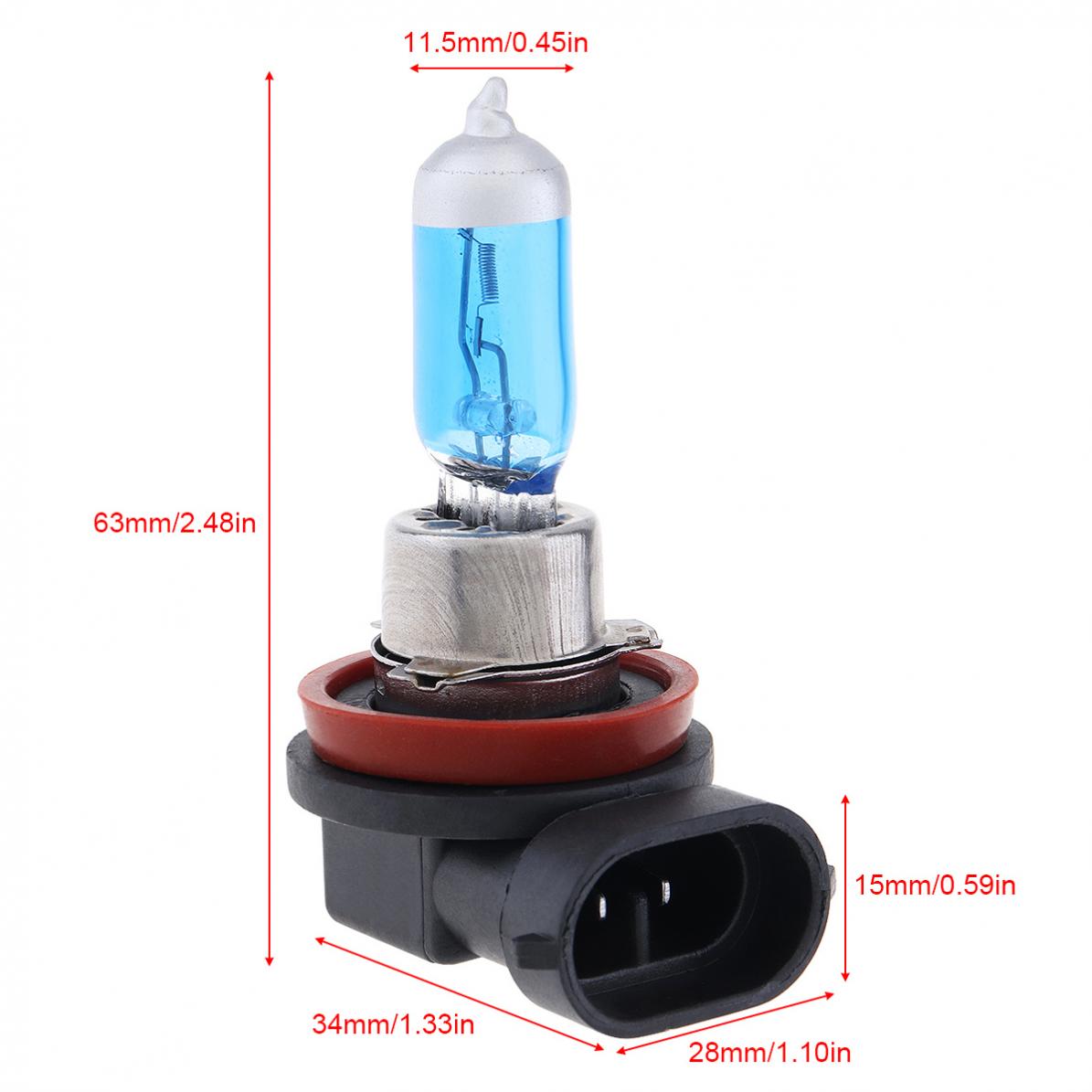 2pcs 12V H8 35W 6000K Universal White Light Super Bright Car Xenon Halogen Lamp Auto Front Headlight Fog Bulb