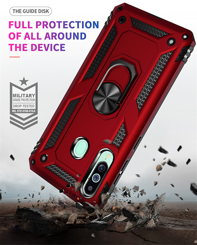 For Samsung Galaxy A60 A80 A90 5G Case Armor Holder Magnetic Car Ring Phone Case For Samsung A40S A70E M40 M40S M42 Back Cover