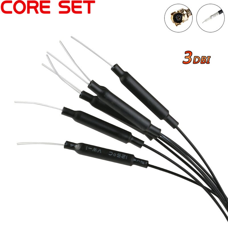 Antena WIFI de 2,4 GHz, conector 3dbi Ufl IPX, antena interior de latón de 15cm de longitud, Cable HLK-RM04 de 1,13, 10 unids/lote ESP-07