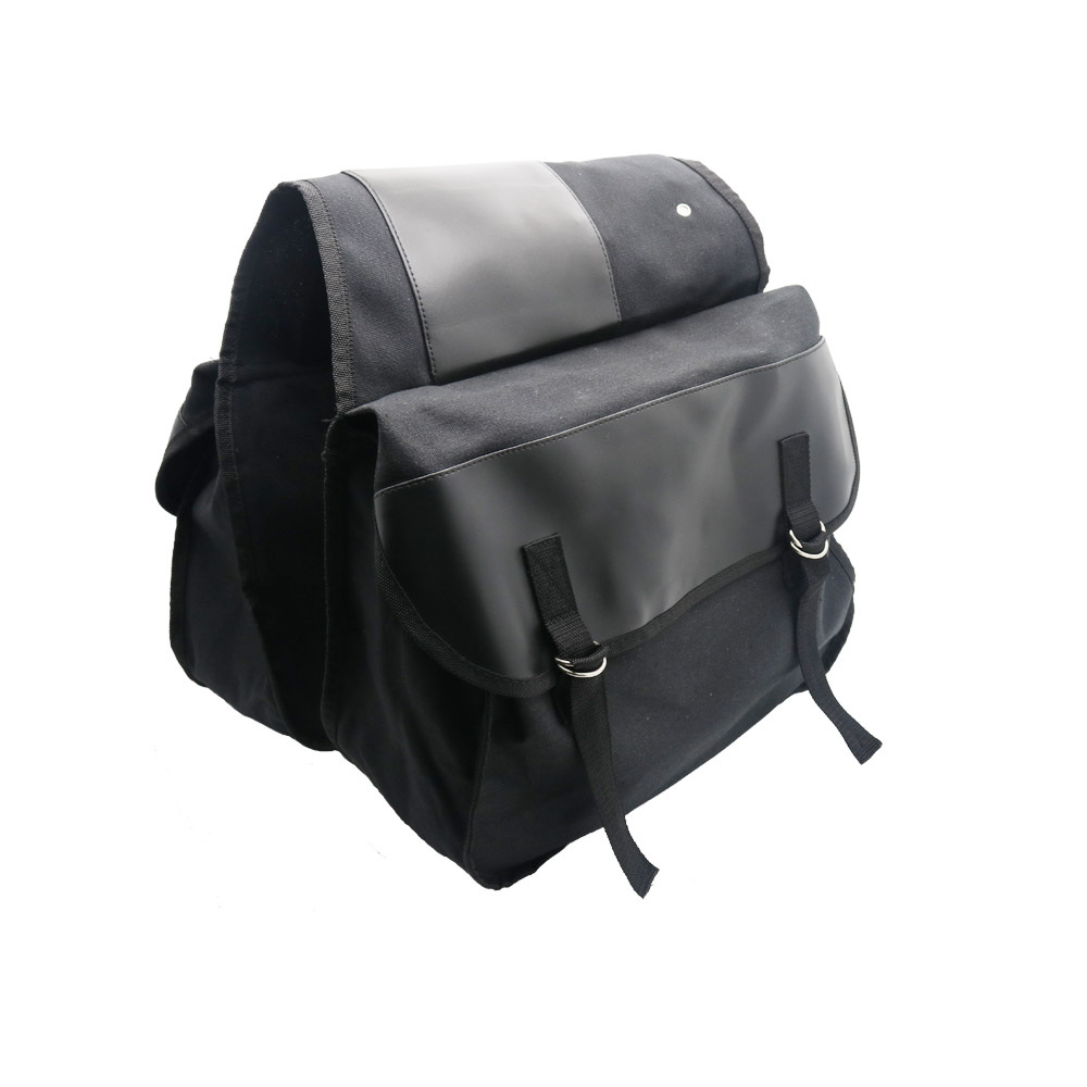 Bolsa de sillín de gran capacidad para motocicleta, bolsa de viaje de lona impermeable, caja de herramientas laterales, bolsa para motocicleta: Blanco