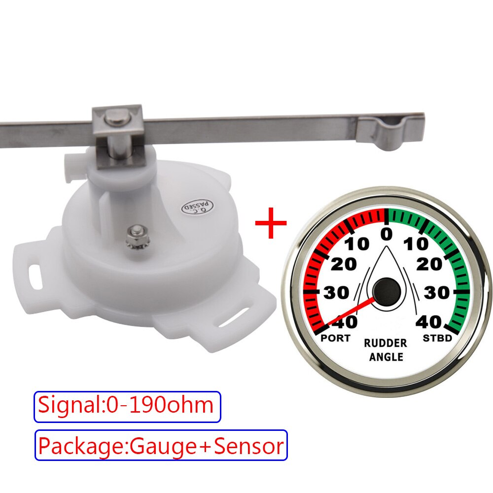 STBD-PORT Pack of 1 Rudder Angle Indicator with Sensor 85MM Gauge Sail Boat Rudder Angle Meter Red Backlight 0-190ohm Meter: WS Gauge and Sensor