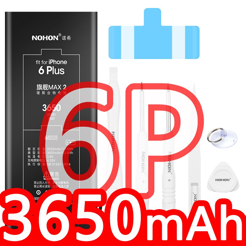 NOHON Batteria Per il iPhone 7 6S 6 Più iPhone7 iPhone6 iPhone6S del Rimontaggio di Alta Capacità Bateria 7 Più 6 Più 6sPlus Strumenti Gratuiti: For 6Plus 3650mAh