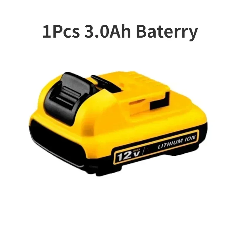 Aleaivy för dewalt 6.0ah ersättnings-dcb 120 litiumjonbatterier 12v 3ah dcb 123 dcb 125 dcb 124 dcb 122 dcd 710 elverktygsbatteri: Vit