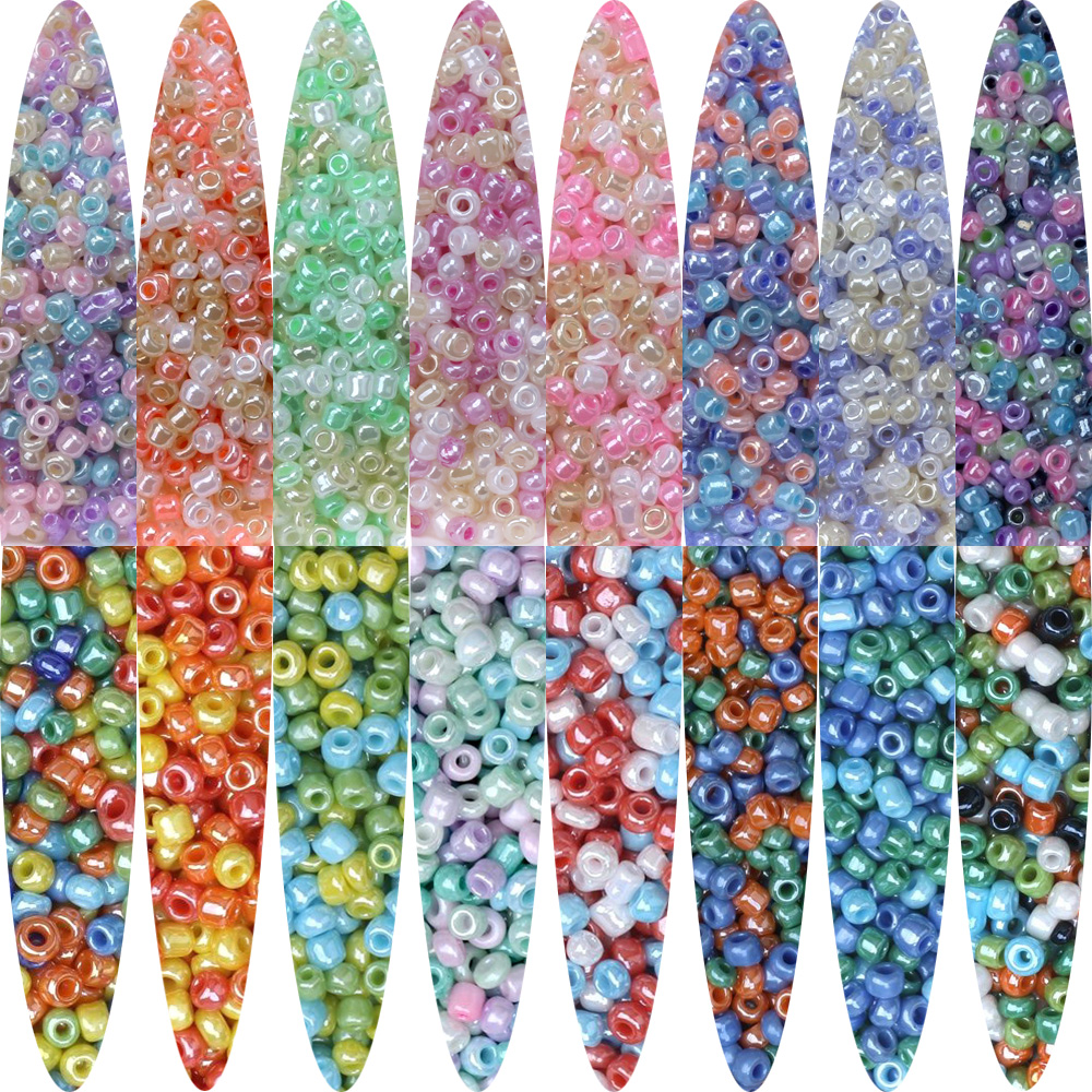 1000 unids/lote 15g 2mm abalorio de colores mezclados cuentas de semilla de vidrio checo DIY pulsera collar pendiente espaciador para accesorios de fabricación de joyas