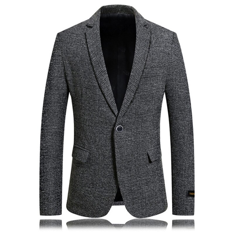 Herre slim fit blazer casual enkelt knap herre jakkesæt jakker business plaid jakker blazere,terno masculino