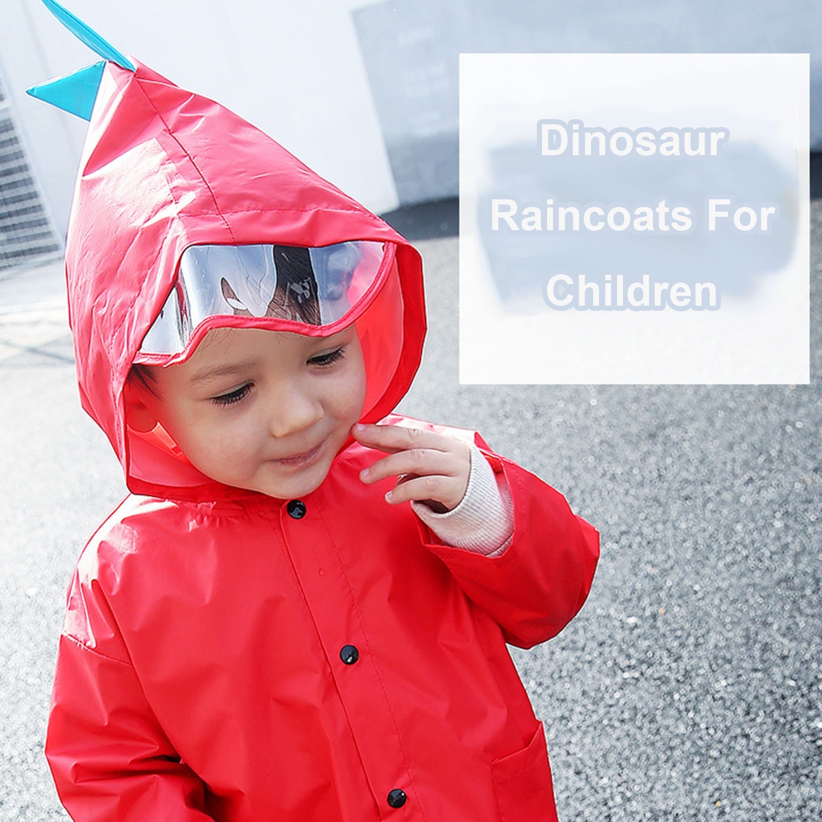 Dinossauro bonito poliéster bebê capa de chuva impermeável ao ar livre crianças casaco de chuva