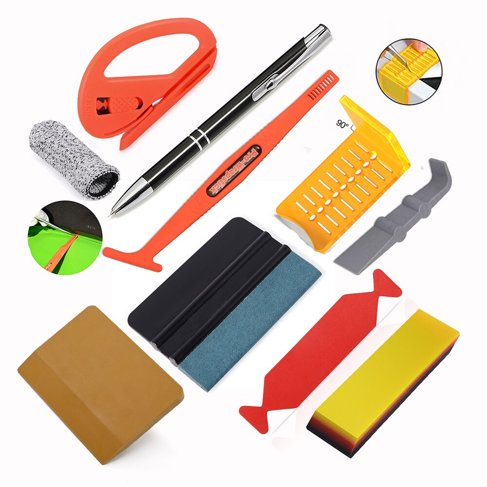 Vinyl Wrap Tool Kit – Cutting Tape, Squeegee, Felt Scraper, Magnets – Car Wrap Tools