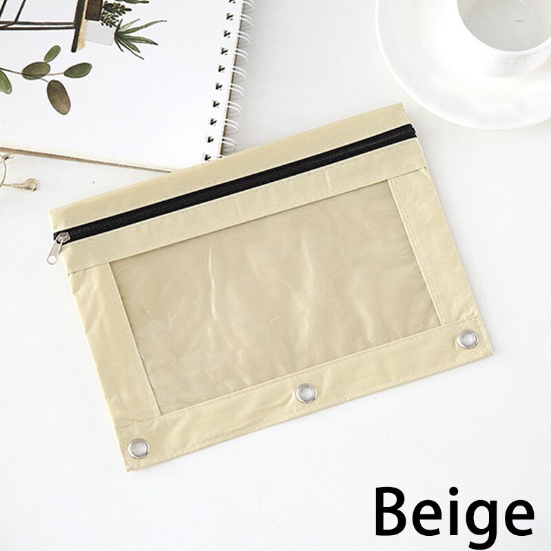 Sac porte-fichiers de documents | Sac de papeterie scolaire et de bureau 1Pc, sac à crayons avec fermeture éclair, pochette avec anneau Rivet, 3 trous: 10
