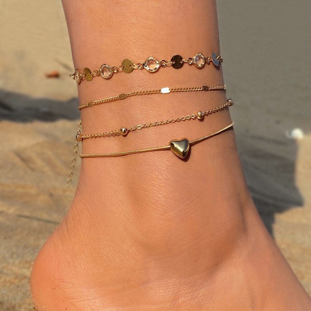 Mode Vrouwelijke Zomer Goud Kleur Enkelbanden Voor Vrouwen Pearl Chain Enkelbandjes Meisjes Barefoot Op Been Ketting Strand Sieraden 2022: IFK15214091