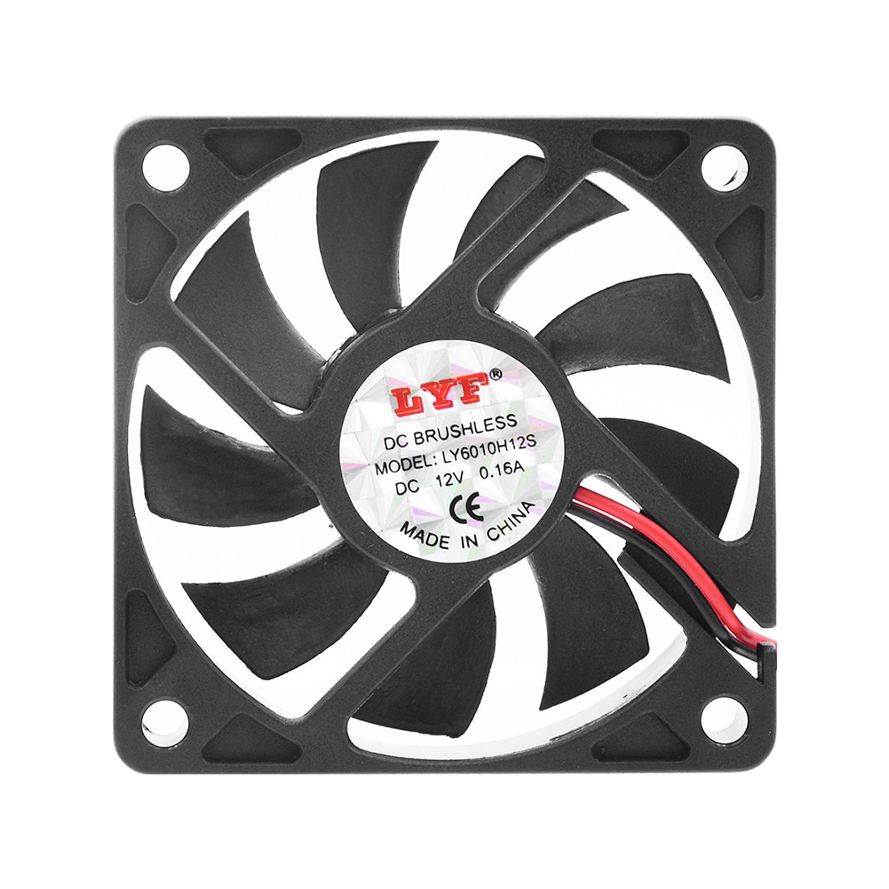 60 x 60 x 12mm 2 ben 12v jævnstrømsventilator computer pc-kasse cpu-kølerhus blæser lav støj cpu kølelegeme køler 4900-6050 rpm