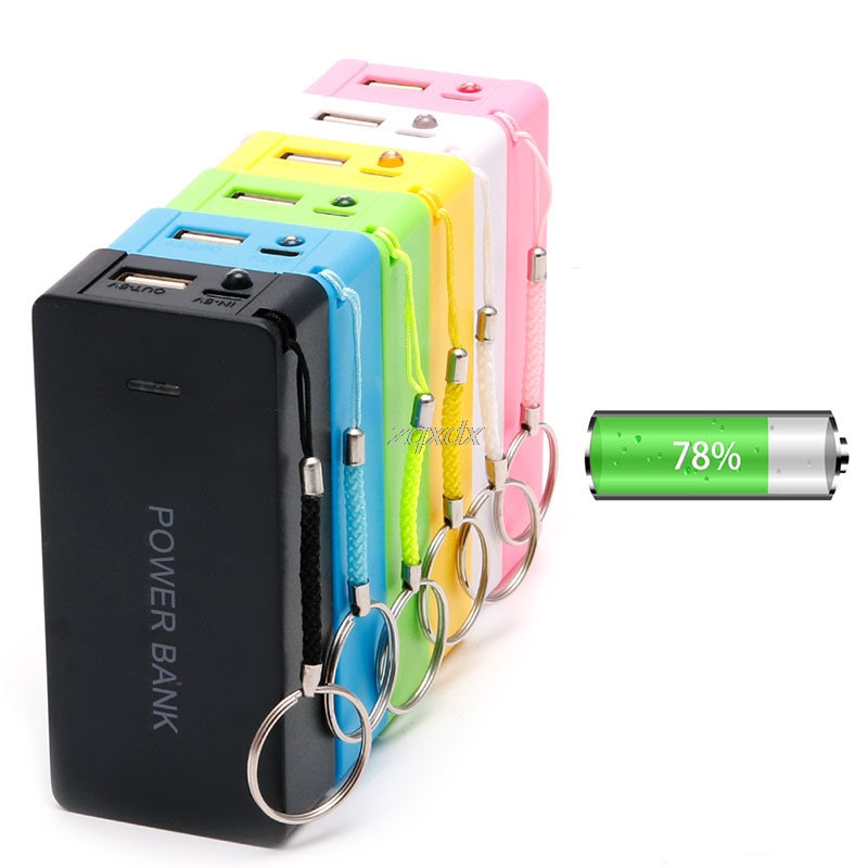 5v 1a 2 x 18650 akku-powerbank-gehäuse mit led-diy-box-ladegerät für handys