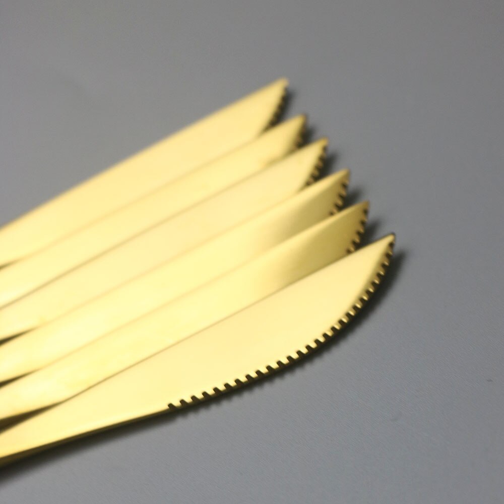 30 st svart guld servis set 18/10 rostfritt stål porslin bestick set enkel middag kniv gaffel sked cutler