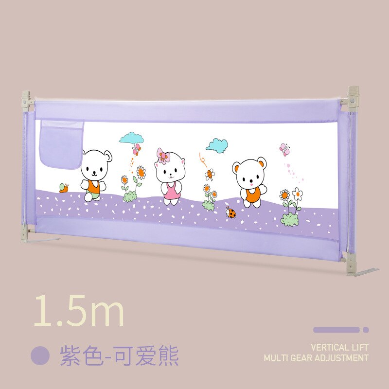 Baby Bed Fence Home Kids playpen Safety Gate Products child Care Barrier for beds Crib Rails Security Fencing Children Guardrail: 1.5M Purple