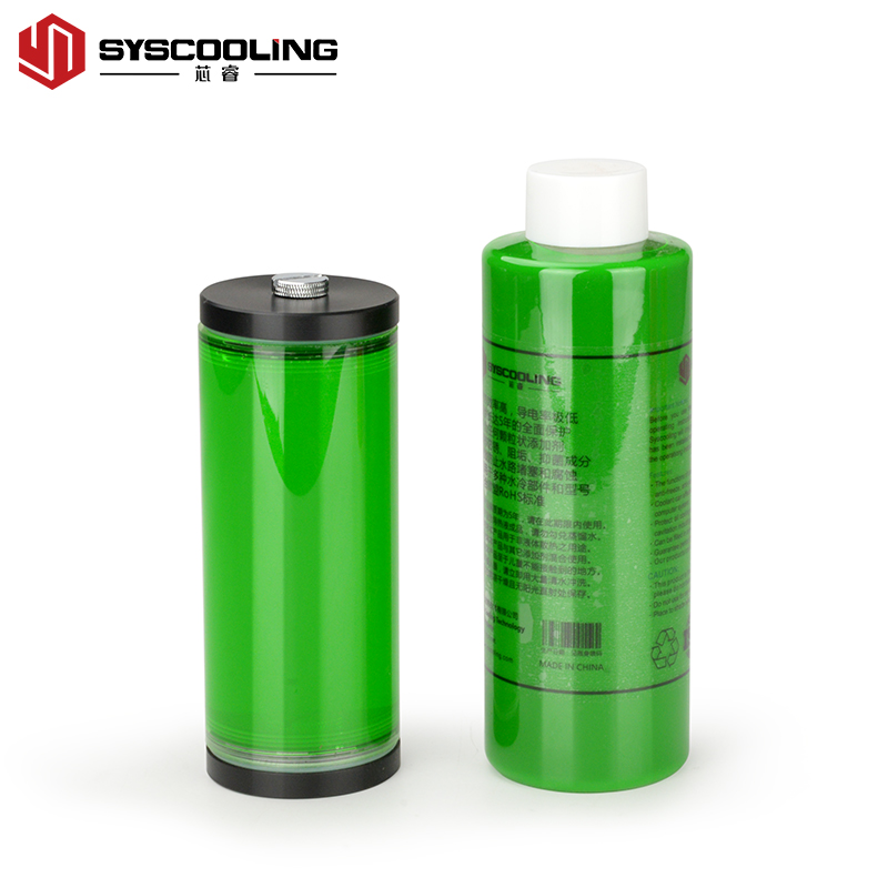 Syscooling water cooling coolant RoHS standard 500ML colorful thermal fluid UV effect for PC water cooling: Green color