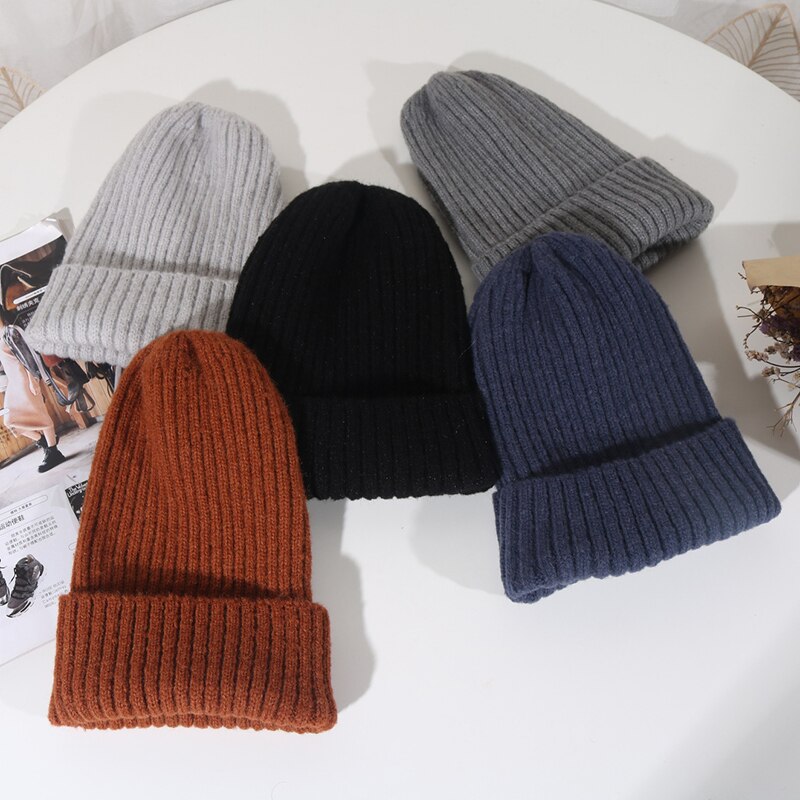 Mltbb Wol Winter Hoeden Voor Vrouwen Solid Candy Kleur Breien Mutsen Hoed Vrouwelijke Zachte Kpop Stijl Skullcap Meisjes Bonnet gorro