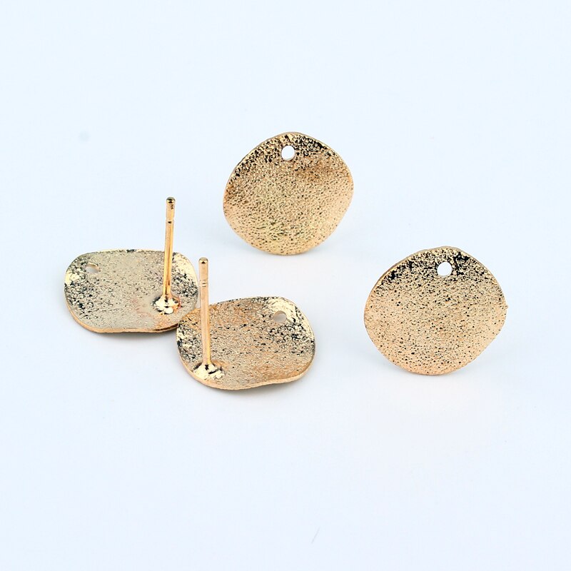 10 stücke 12mm Gold Unregelmäßigen Kreis Ohrring Basis Erkenntnisse Zina Legierung Ohrringe Machen Zubehör Eardrop DIY Schmuck Machen AC211