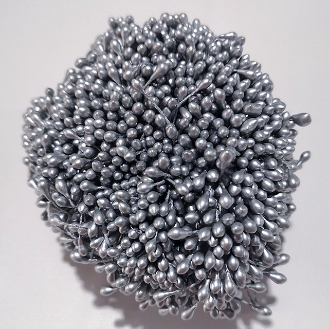 Estambres de flores artificiales para decoración de tartas, adornos de perlas de doble cabeza, varios colores, 3mm de longitud, 65mm, 500 piezas