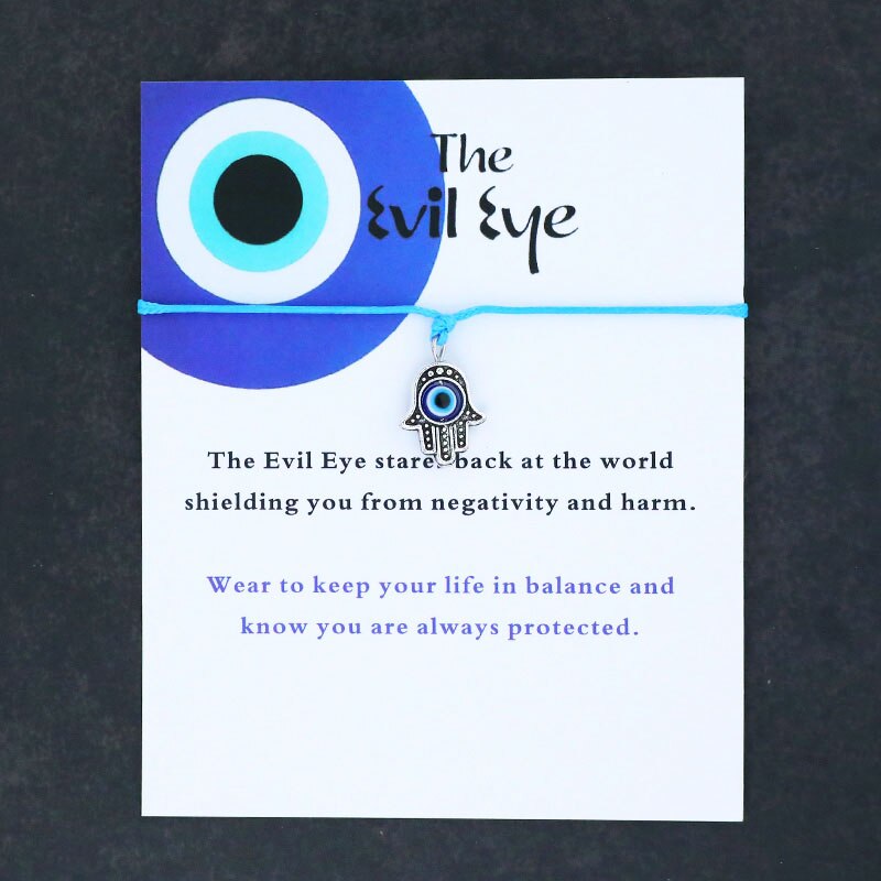 Hamsa Hand Evil Eye Red String Bracelet Good Luck Blue Evil Eye Hand Braided Bracelet Evil Eye Jewelry Friendship Bracelet: Blue