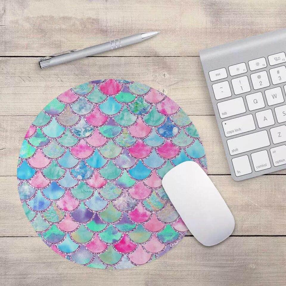 Mermaid Desk Mat Office Desk Organizer School Supplies Scale Mouse Desk Tools Office Desk Accessories Set: Blue