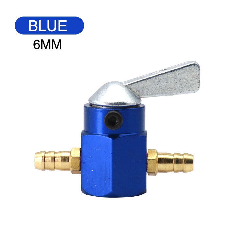 ZSDTRP 6mm 8mm Fuel Tap Gasoline Switch Fuel Tap Gasoline Tap Faucet For Motorbike Carb Gas Engine Fuel Tanks: 6mm Blue
