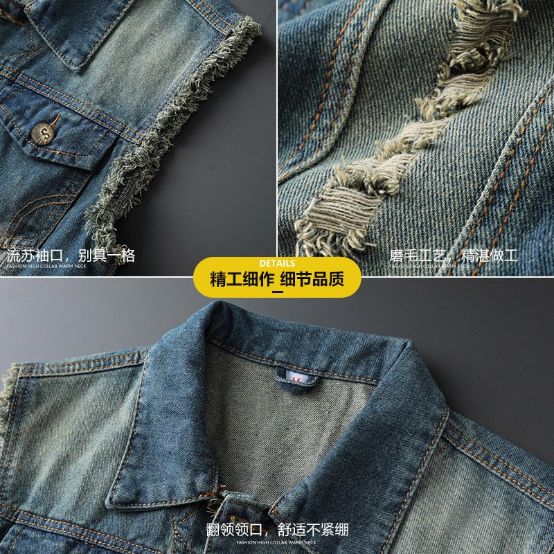Spijkerjas heren denim vest hiphop spijkerjassen gilet heren cowboymerk mouwloos jasje heren tanktop plus maat 3xl
